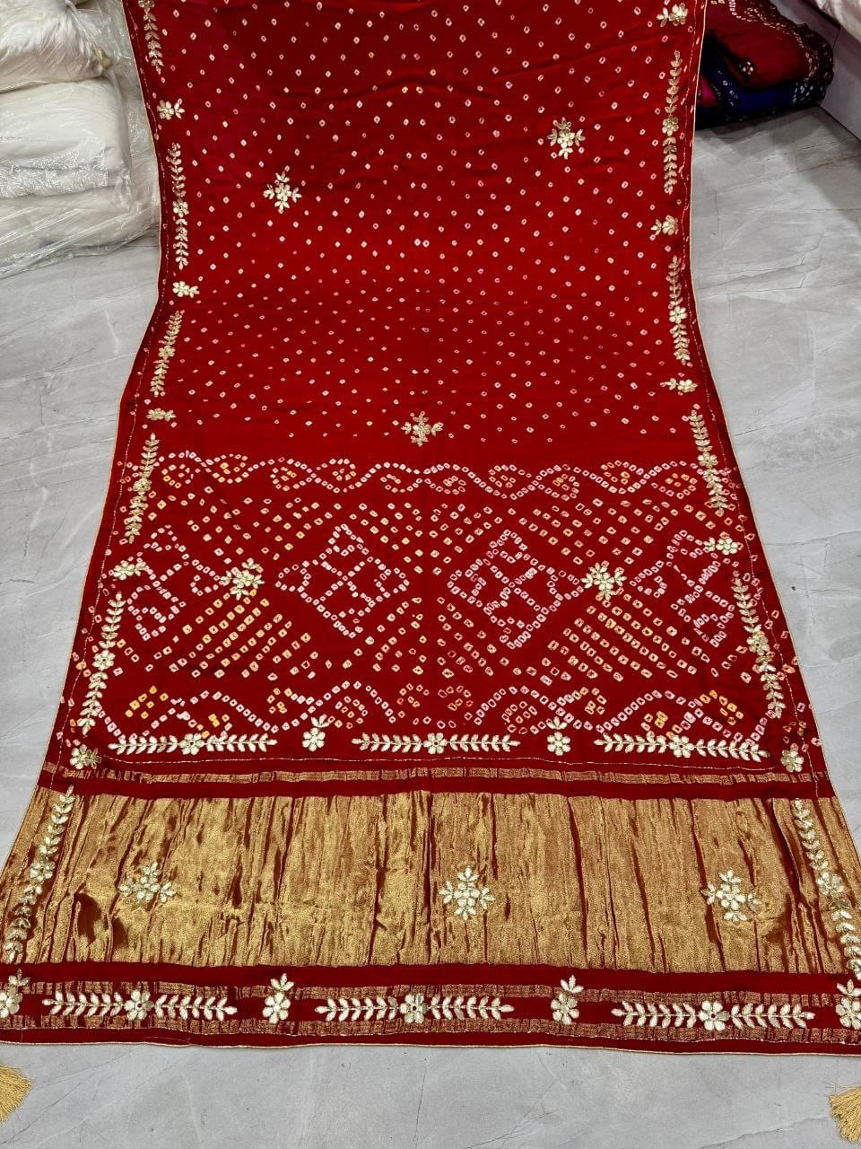 Gaji silk original bandhani saree