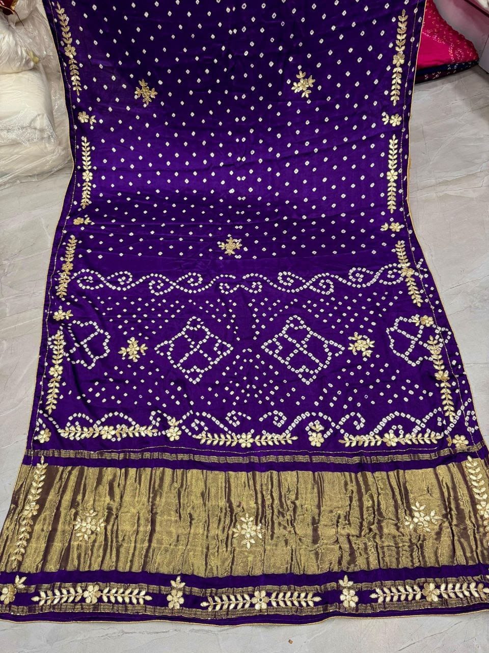 Gaji silk original bandhani saree