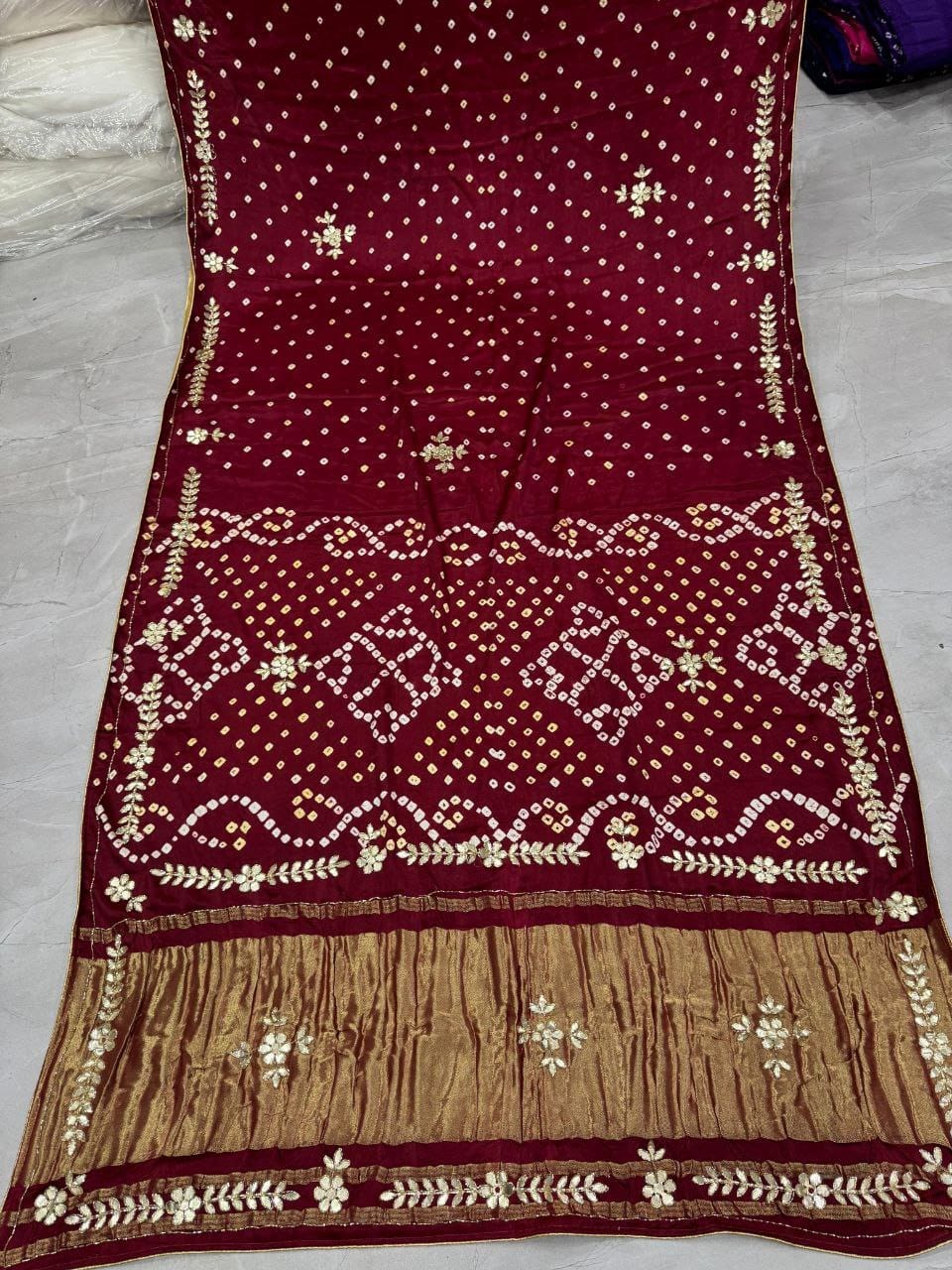 Gaji silk original bandhani saree