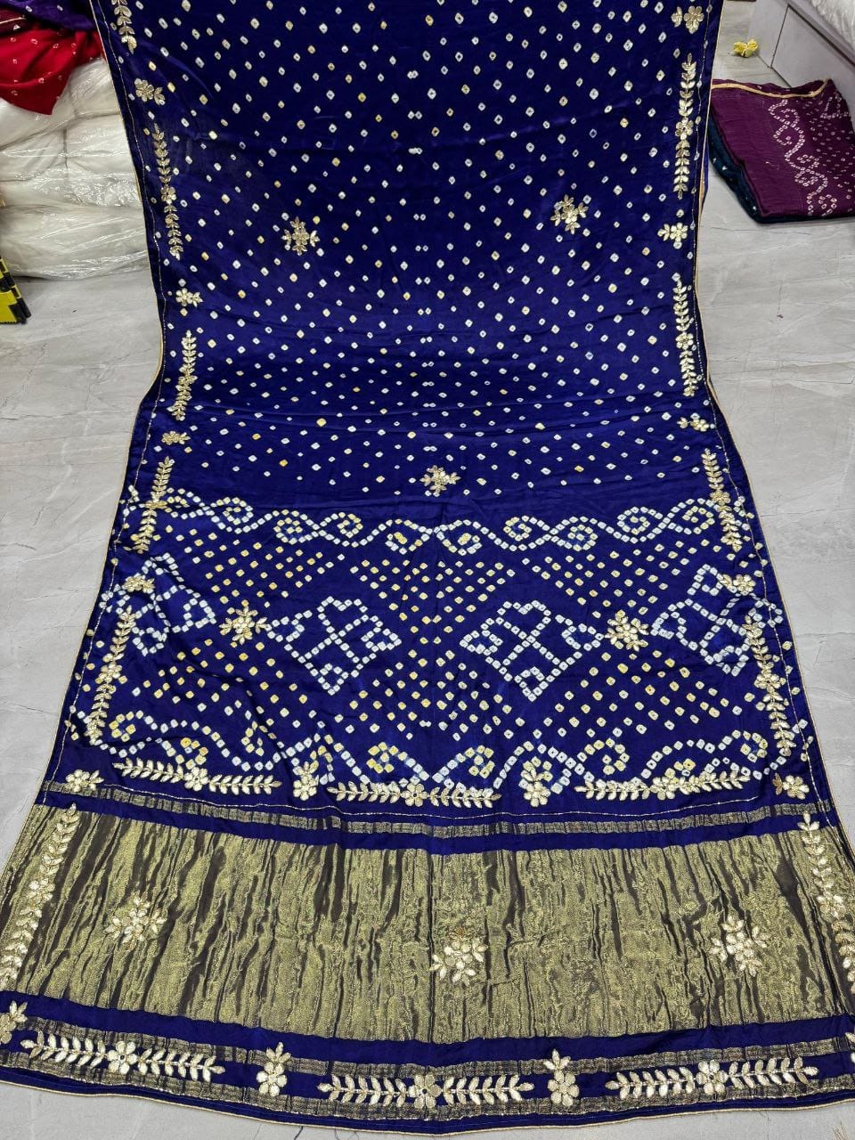 Gaji silk original bandhani saree